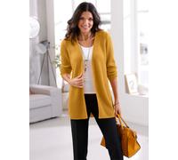 Strickjacke CLASSIC BASICS, Damen, Gr. 44, gelb (ocker), 100% Polyacryl, unifarben, Strickjacken Strickjacke (62643363-44) ocker
