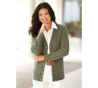 Strickjacke CLASSIC BASICS, Damen, Gr. 46, grün (khaki), 100% Polyacryl, unifarben, Strickjacken Strickjacke (23992154-46) khaki
