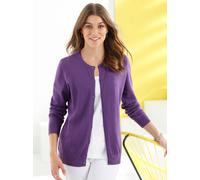 Strickjacke CLASSIC BASICS, Damen, Gr. 46, lila, 100% Baumwolle, unifarben, figurumspielend, Strickjacken Strickjacke (66568530-46) lila