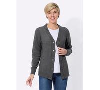 Strickjacke CLASSIC BASICS, Damen, Gr. 50, schwarz (schwarz, steingrau, meliert), 82% Polyacryl, 18% Polyester, meliert, Strickjacken Strickjacke (48335924-50) schwarz, steingrau, meliert