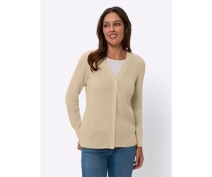 Strickjacke CLASSIC BASICS, Damen, Gr. 52, beige (sand), 50% Baumwolle, 50% Polyacryl, unifarben, Strickjacken Strickjacke (20911544-52) sand