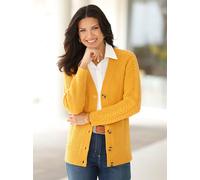 Strickjacke CLASSIC BASICS, Damen, Gr. 52, gelb (ocker), 100% Polyacryl, unifarben, Strickjacken Strickjacke (59985406-52) ocker