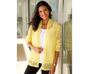 Strickjacke CLASSIC BASICS, Damen, Gr. 54, gelb (zitrone), 100% Polyacryl, unifarben, Strickjacken Strickjacke (93234465-54) zitrone