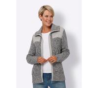Strickjacke CLASSIC BASICS, Damen, Gr. 54, grau (hellgrau, ecru, meliert), 100% Polyacryl, unifarben, Strickjacken Strickjacke (26117409-54) hellgrau, ecru, meliert