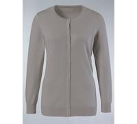 Strickjacke CLASSIC BASICS, Damen, Gr. 54, grau (steingrau), 100% Baumwolle, unifarben, figurumspielend, Strickjacken Strickjacke (73289622-54) steingrau