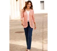 Strickjacke CLASSIC BASICS, Damen, Gr. 54, orange (papaya, ecru, meliert), 50% Baumwolle, 50% Polyacryl, meliert, Strickjacken Strickjacke (35317528-54) papaya, ecru, meliert