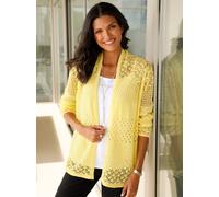 Strickjacke CLASSIC BASICS, Damen, Gr. 56, gelb (zitrone), 100% Polyacryl, unifarben, Strickjacken Strickjacke (93234465-56) zitrone