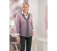 Strickjacke CLASSIC, Damen, Gr. 38, lila (mauve, anthrazit, gemustert), 70% Polyacryl, 30% Wolle, gemustert, mehrfarbig, Strickjacken Strickjacke (23107656-38) mauve, anthrazit, gemustert