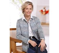 Strickjacke CLASSIC, Damen, Gr. 48, grau (steingrau, ecru, gemustert), 70% Polyacryl, 30% Schurwolle, gemustert, mehrfarbig, Strickjacken Strickjacke (19366538-48) steingrau, ecru, gemustert