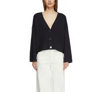 Strickjacke COMMA, Damen, Gr. 44, navy, Strick, Obermaterial: 72% Viskose, 28% Polyester, unifarben, regular fit normal, tiefer V-Ausschnitt, Strickjacken Strickjacke, mit V-Ausschnitt (71687344-44) n