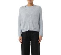 Strickjacke COMMA, Damen, Gr. 46, grau, Strick, Obermaterial: 50% Wolle, 30% Polyamid, 20% Modal, unifarben, casual, hüftbedeckend, tiefer V-Ausschnitt, Langarm Flachstrickbündchen, Strickjacken (7134