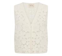 Strickjacke CREAM "Strickweste CRMilli", Damen, Gr. L-XL, weiß (snow weiß), Obermaterial: 100% Baumwolle CO., Strickjacken Strickjacke (13774945-LXL) snow weiß