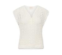 Strickjacke CREAM "Strickweste CRTilda", Damen, Gr. S, weiß (snow weiß), Obermaterial: 60% Polyacryl PAN. 40% Baumwolle CO., Strickjacken Strickjacke (15729541-S) snow weiß