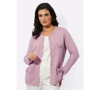 Strickjacke CREATION L, Damen, Gr. 50, lila (mauve), 40% Baumwolle, 40% Viskose, 20% Modal, unifarben, Strickjacken Strickjacke (30410701-50) mauve