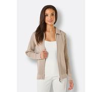 Strickjacke CREATION L PREMIUM, Damen, Gr. 42, beige (sesam), 100% Baumwolle, unifarben, Strickjacken Strickjacke (62321818-42) sesam