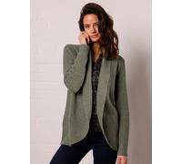 Strickjacke CREATION L PREMIUM, Damen, Gr. 44/46, grün (khaki, meliert), 70% Schurwolle, 30% Kaschmir, meliert, Strickjacken Strickjacke (44352764-44) khaki, meliert
