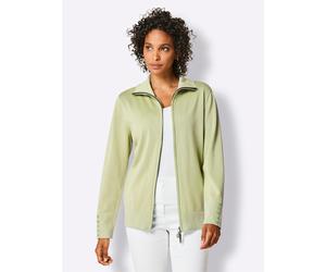Strickjacke CREATION L PREMIUM, Damen, Gr. 44, grün (pistazie), 97% Baumwolle, 2% Polyamid, 1% Polyester, unifarben, Strickjacken Strickjacke (10767445-44) pistazie