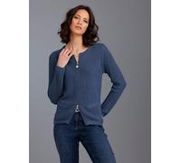 Strickjacke CREATION L PREMIUM, Damen, Gr. 48, blau (jeansblau, meliert), 70% Lyocell, 30% Baumwolle, unifarben, Strickjacken Strickjacke (85402909-48) jeansblau, meliert