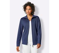 Strickjacke CREATION L PREMIUM, Damen, Gr. 48, blau (marine), 97% Baumwolle, 2% Polyamid, 1% Polyester, unifarben, Strickjacken Strickjacke (82654715-48) marine