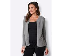 Strickjacke CREATION L PREMIUM, Damen, Gr. 50, grau (steingrau, meliert), 70% Lyocell, 30% Baumwolle, unifarben, Strickjacken Strickjacke (67733265-50) steingrau, meliert