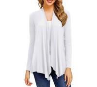 Strickjacke Damen, Cardigan Damen Lang, Strickjacken Für Damen Sommermantel Strick Jäckchen Classic Regular Fit Open Front Jacke Frühling Dünne Longstrickjacke Sommerjack Leicht Langarm Übergangsjacke