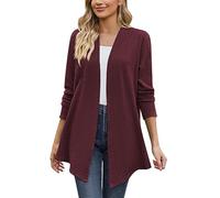 Strickjacke Damen Cardigan Dünne Jacke Gestrickt,Strickmantel Weiß,Trachten Strickweste,Kapuzenmantel Damen,Mantel A Linie,Kurze Weiße Strickjacke