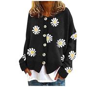 Strickjacke Damen Cardigan Kurz Pullover Strickjacken Elegante Winter Warm Herbst Jacke Strick Übergangsjacke Leichte Sweater Norweger Strickpullover Strickmantel Mit Knöpfen Grau Khaki Grün 3xl 4xl M