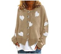 Strickjacke Damen Cardigan Kurz Pullover Strickjacken Elegante Winter Warm Herbst Jacke Strick Übergangsjacke Leichte Sweater Norweger Strickpullover Strickmantel Mit Knöpfen Grau Khaki Grün 3xl 4xl M