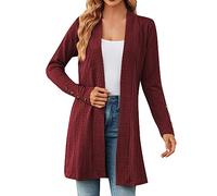 Strickjacke Damen Elegant Zum Kleid Lang - Cardigan Damen Lang Strickmantel - Elegante Grobstrickjacke Festlich Strickjacken Langarm Grob Strick Jacke Lange Mantel Long Strickcardigan Für Sommer