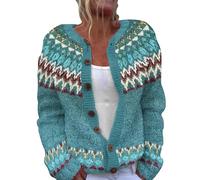 strickjacke damen kurz beige Strickjacke Norweger Winter Strickpullover Langarm Weihnachtspullover Muster Weich Strickmantel Bunt Gestrickt Grobstrickjacke SchöNe sweatshirt damen baumwolle pink