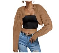 Strickjacke Damen Kurz, Cardigan Damen, Lightweight Jacke Bolero Jäckchen Stylisch Strickjacken Für Damen Einfarbig Regular Fit Leichte Sommerjacke Strick Übergangsjacke Dünne Jacke Frühling