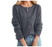 Strickjacke Damen Kurz, Cardigan Damen, Open Front Shrug Übergangsjacke Stoff Langarm Sommerjacke Leicht Dünne Strick Jacke Frühling Sommermantel Bolero Jäckchen Classic Strickjacken Für Damen