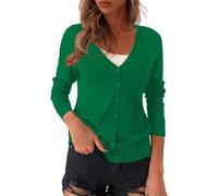 Strickjacke Damen kurz: Sommerjacke Damen leicht große größen Bolero Festlich Elegant Strickjacke Kurze Bolerojacke 3/4 Ärmel Schulterjacke Open Front Cardigan Lässige Top mit V-Ausschnitt Cardigan