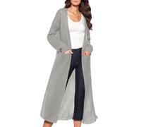 Strickjacke Damen Lang, Cardigan Damen, Open Front Shrug Dünne Jacke Frühling Langarm Strickjacken Für Damen Mit Knöpfen Leichte Sommerjacke, Übergangsmantel Moderne Longstrickjacke