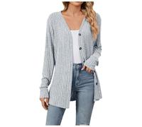 Strickjacke Damen Sommer, Cardigan Damen Lang, Strickjacken Für Damen Stoff Langarm Sommerjacke Leicht Dünne Strick Jacke Frühling Frühlingsjacke Klassiker Longstrickjacke Basic Übergangsjack