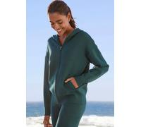 Strickjacke ELBSAND, Damen, Gr. 32/34, petrol, Feinstrick, Obermaterial: 50% Viskose, 28% Polyester, 22% Nylon, meliert, unifarben, bequem hüftlang, Rippstrickbündchen, Strickjacken Strickjacke, aus h