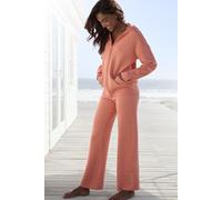 Strickjacke ELBSAND, Damen, Gr. 40/42, aprikose, Feinstrick, Obermaterial: 50% Viskose, 28% Polyester, 22% Nylon, meliert, unifarben, bequem hüftlang, Rippstrickbündchen, Strickjacken Strickjacke, aus