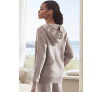 Strickjacke ELBSAND, Damen, Gr. 48/50, grau (taupe), Feinstrick, Obermaterial: 50% Viskose, 28% Polyester, 22% Nylon, meliert, bequem hüftlang, Rippbündchen, Strickjacken Strickjacke, aus hochwertigem