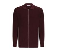 Strickjacke FELIX HARDY "Strickjacke mit durchgehendem Reißverschluss", Herren, Gr. L, bordeaux, 100% Baumwolle, Strickjacken Strickjacke (33544012-L) bordeaux