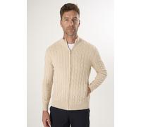 Strickjacke FELIX HARDY "Strickjacke mit Zopfmuster", Herren, Gr. XXL, beige, 100% Baumwolle, Strickjacken Strickjacke (56295907-XXL) beige