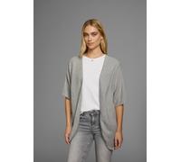 Strickjacke FLASHLIGHTS "aus leichtem Sommerstrick", Damen, Gr. 48/50, schwarz (grau, schwarz), Strick, Obermaterial: 50% Baumwolle, 50% Polyacryl. Obermaterial Melange: 100% Baumwolle, unifarben, Bas