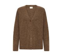 Strickjacke FRANSA "Langarm FRELISE", Damen, Gr. S, beige (rain drum melange), Obermaterial: 74% Polyacryl PAN. 22% Polyester PES. 4% Elasthan EL., Strickjacken Strickjacke (81376344-S) rain drum mela