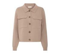 Strickjacke FRANSA "Langarm FRITA", Damen, Gr. XL, beige (desert taupe), Obermaterial: 50% Baumwolle CO. 50% Polyester PES., Strickjacken Strickjacke (57753813-XL) desert taupe