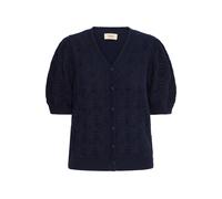 Strickjacke FRANSA "Strickjacke FRKATELEEN", Damen, Gr. M, blau (navy blazer), Obermaterial: 100% Baumwolle CO., Strickjacken Strickjacke (87498949-M) navy blazer
