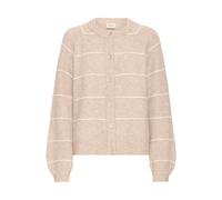 Strickjacke FRANSA "Strickjacke FRKENDRA", Damen, Gr. M, beige (feather gray mix), Obermaterial: 53% Polyester PES. 39% Polyacryl PAN. 5% Wolle mw. 3% Elasthan EL., Strickjacken Strickjacke (60997910-