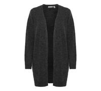 Strickjacke FRANSA "Strickjacke FRSANNY", Damen, Gr. M, grau (charcoal melange), Obermaterial: 55% Polyester PES. 30% Wolle mw. 10% Nylon NY. 5% Elasthan EL., Strickjacken Strickjacke (20557211-M) cha