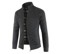 Strickjacke für Herren dicker Pullover Reißverschluss Stehkragen mit Fleece gefütterter Reißverschluss Winterpullover Oberteile für Herren Strickjacke Fleece-Futter Strickpullover dicker Wintermantel