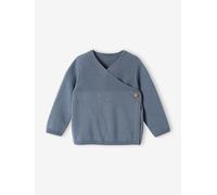 Bio-Kollektion: Strickjacke für Neugeborene jeansblau Gr. 68 von vertbaudet