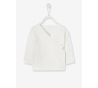 Strickjacke für Neugeborene Bio-Baumwolle wollweiß Gr. 56 von Vertbaudet