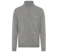 Strickjacke GANT "EXTRAFINE LAMBSWOOL ZIP CARDIGAN", Herren, Gr. XXL, dunkelgrau melange, Strick, Obermaterial: 90% Wolle, 10% Polyamid, normal hüftlang, Rippstrickbündchen, Strickjacken, mit Logostic